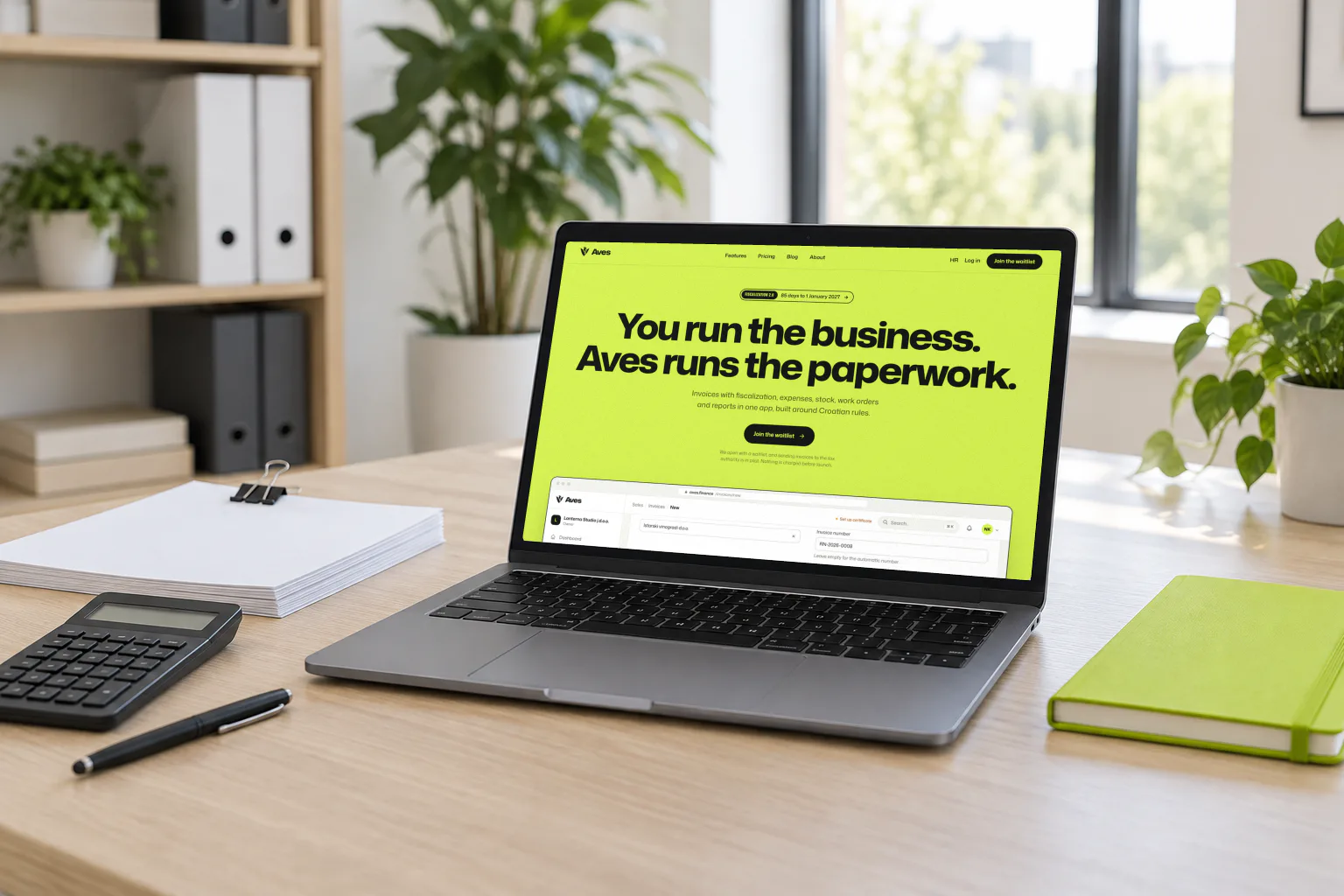 Die Website von AVES Finance