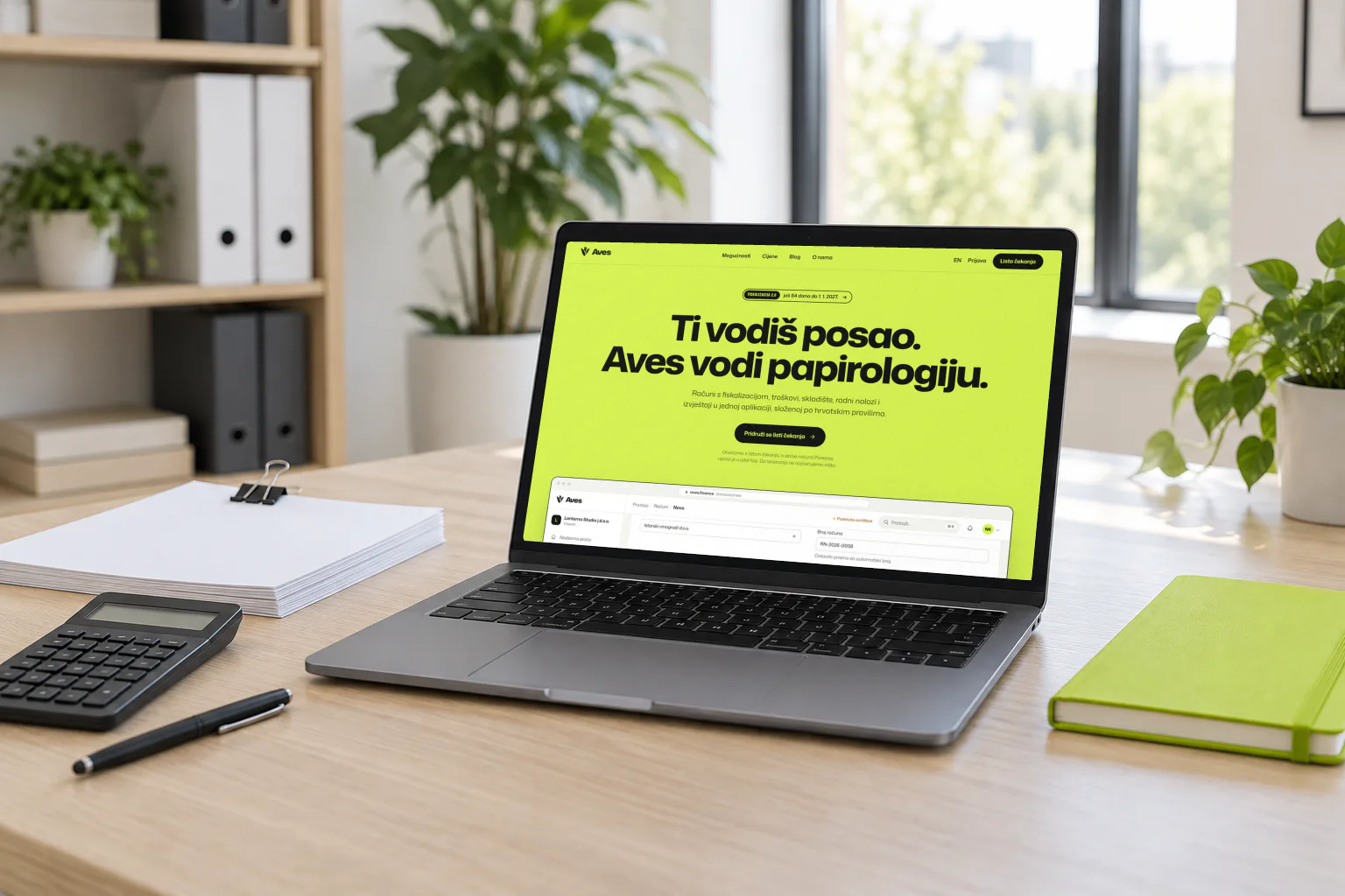 Web stranica AVES Finance