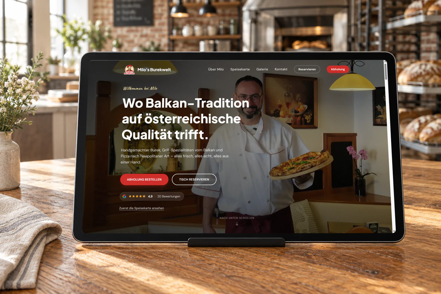 Die Website von Milo's Burekwelt